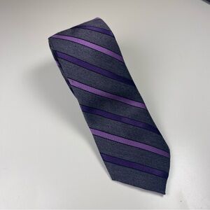 Club Room Silk Blend Gray Purple‎ Striped Tie